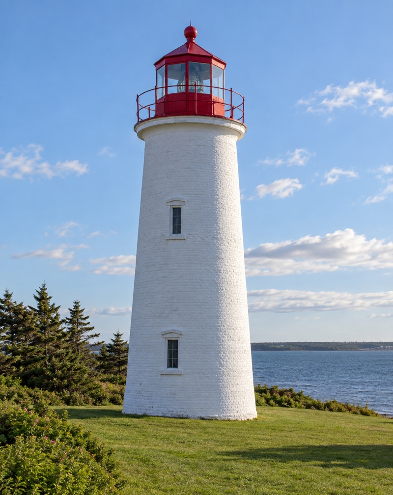 Point Prim Lighthouse, a round brick lighthouse on Prince Edward Island