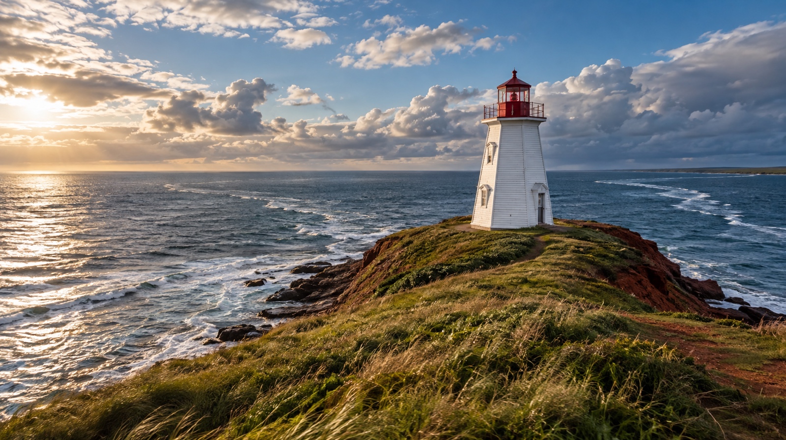 East Point Lighthouse at the easternmost tip of Prince Edward Island